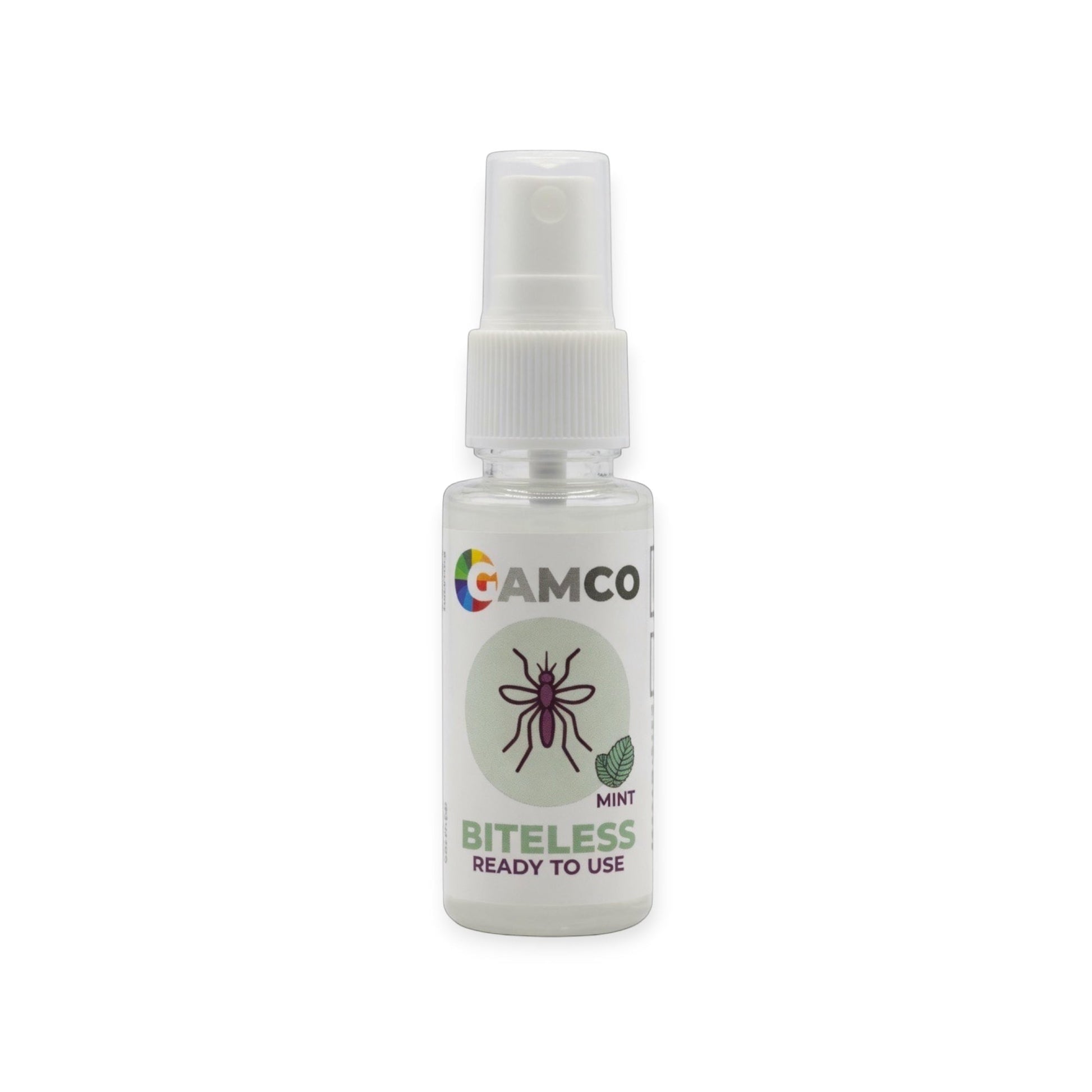 GAMCO Biteless insect repellent spray with Fresh Mint aroma, enriched with Pro-Vitamin B5 and Vitamin E.