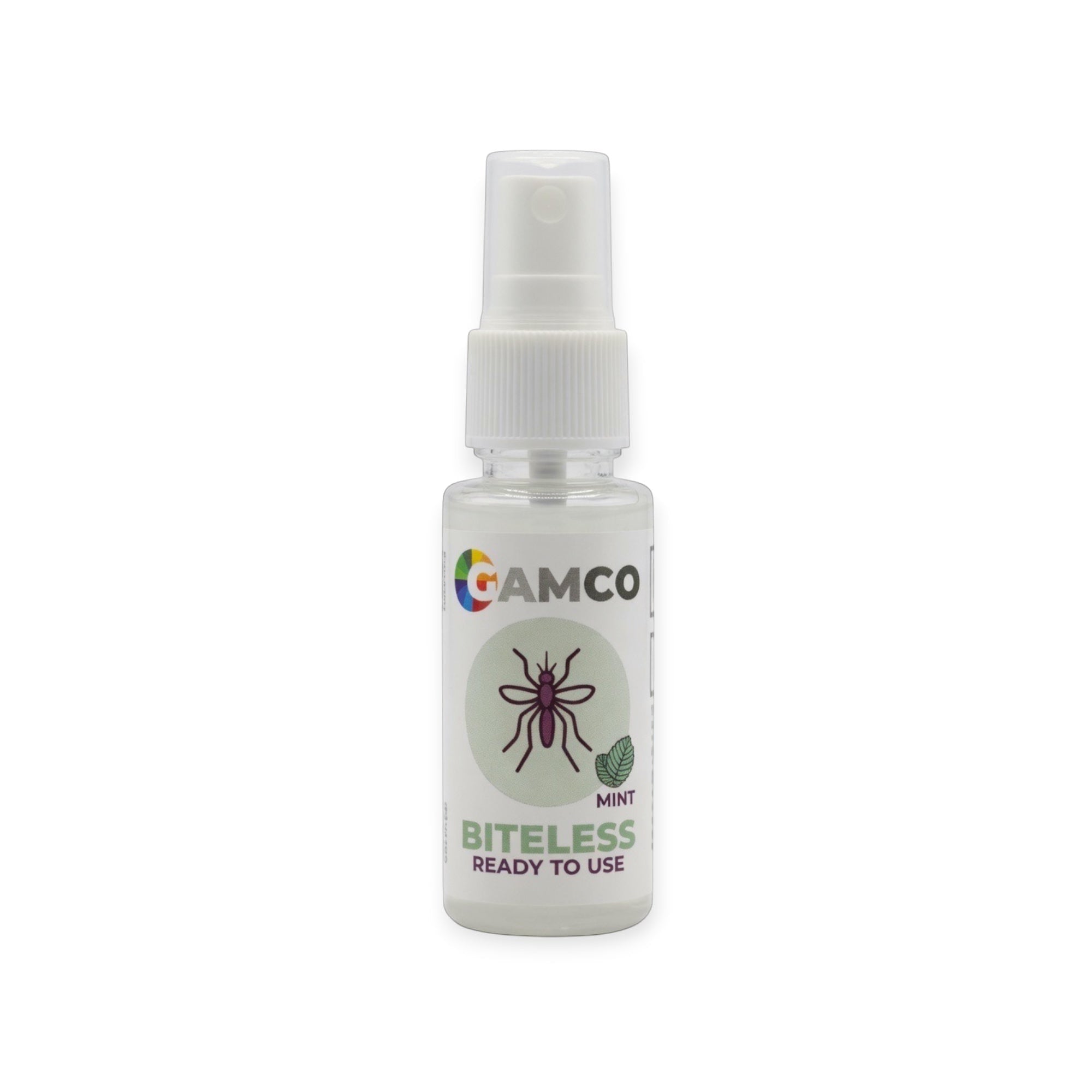GAMCO Biteless insect repellent spray with Fresh Mint aroma, enriched with Pro-Vitamin B5 and Vitamin E.