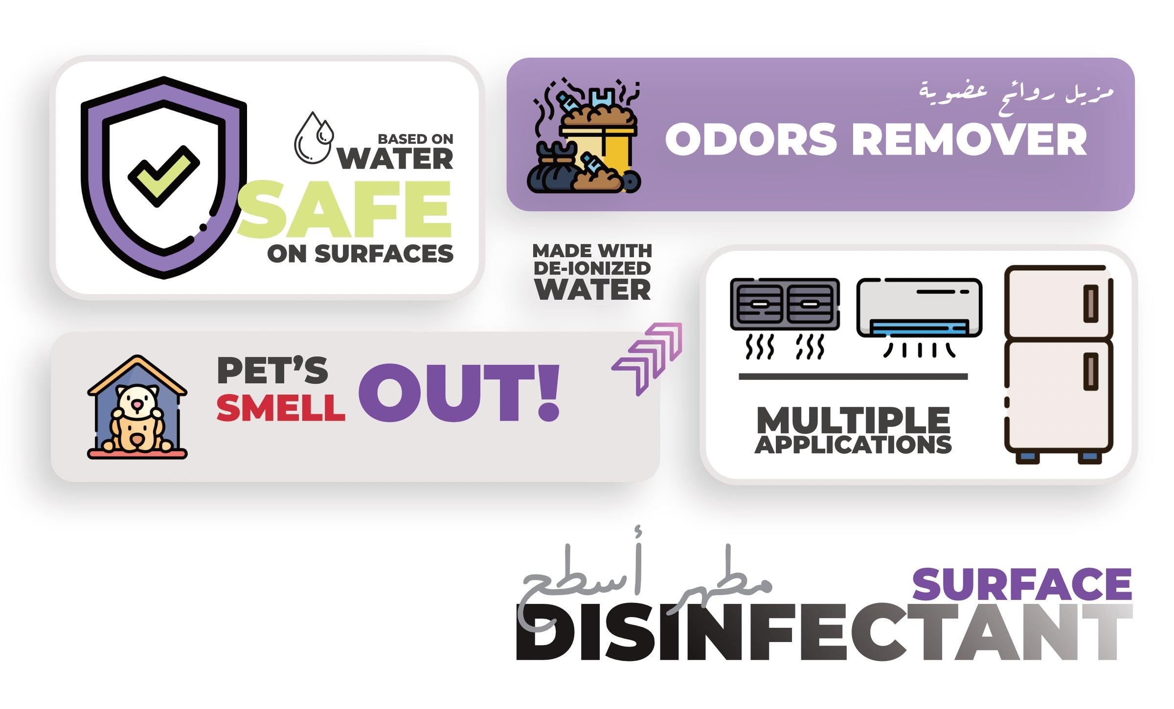 GAMCO Store Anti-Bac disinfectant spray is safe on surfaces, removes odors, and is safe for pets. Made with de-ionized water.