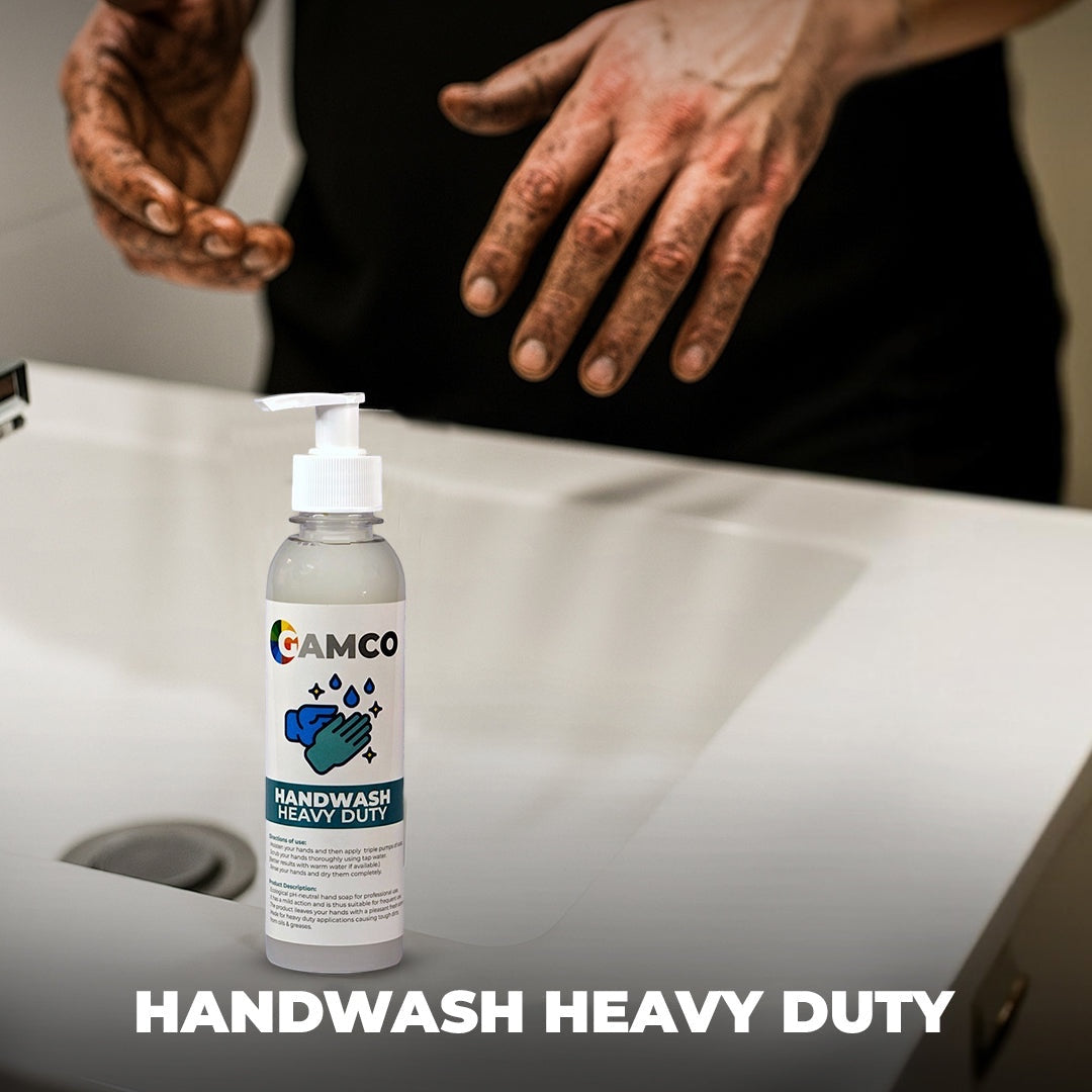 GAMCO Store Hand Wash HD heavy duty industrial soap in a clear pump bottle, for mechanics and construction workers.