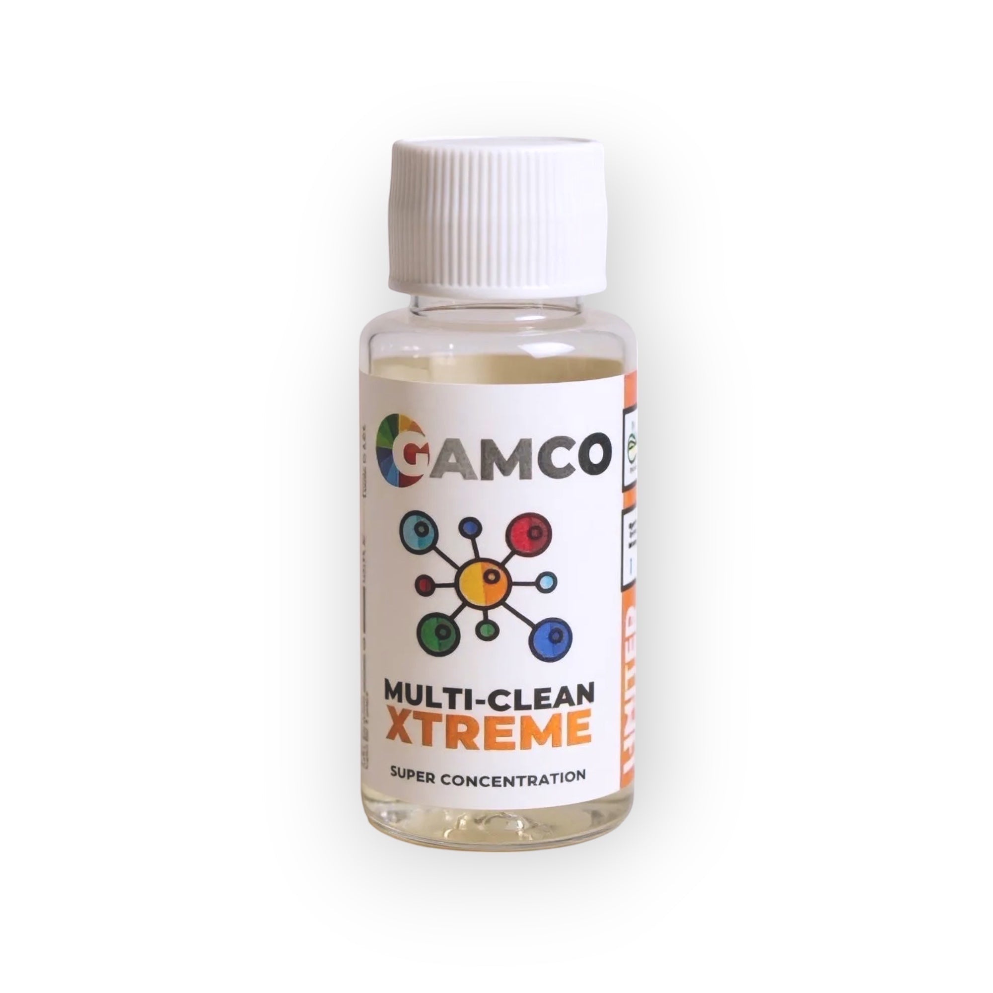 GAMCO Store Multi-Clean Xtreme ultra-concentrated cleaner for fabric and leather. 30ml bottle.