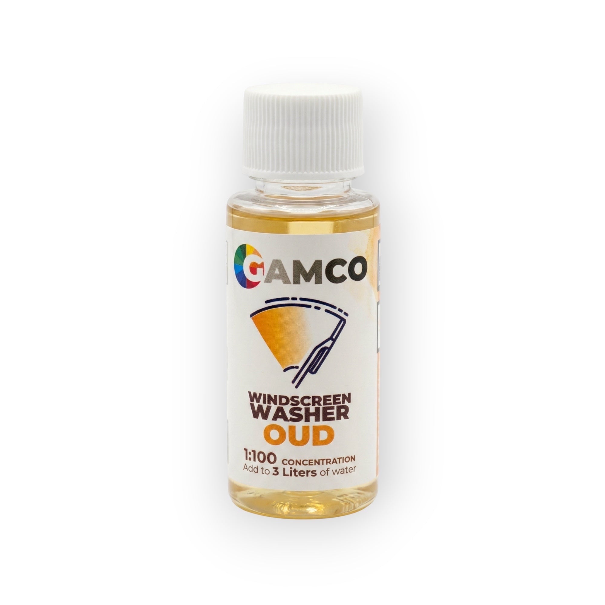 GAMCO Store concentrated windscreen washer fluid, 30ml makes 3 liters. Streak-free finish for safe driving.